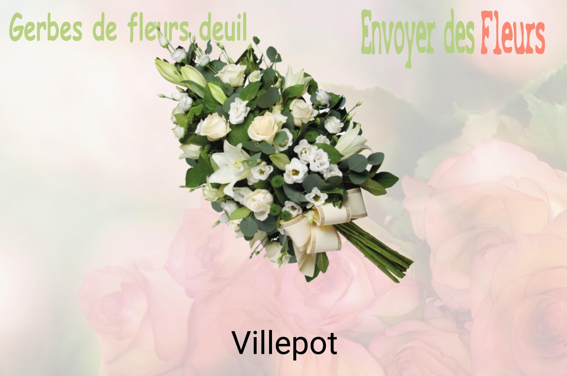 Gerbe de fleurs de deuil livrée à Villepot